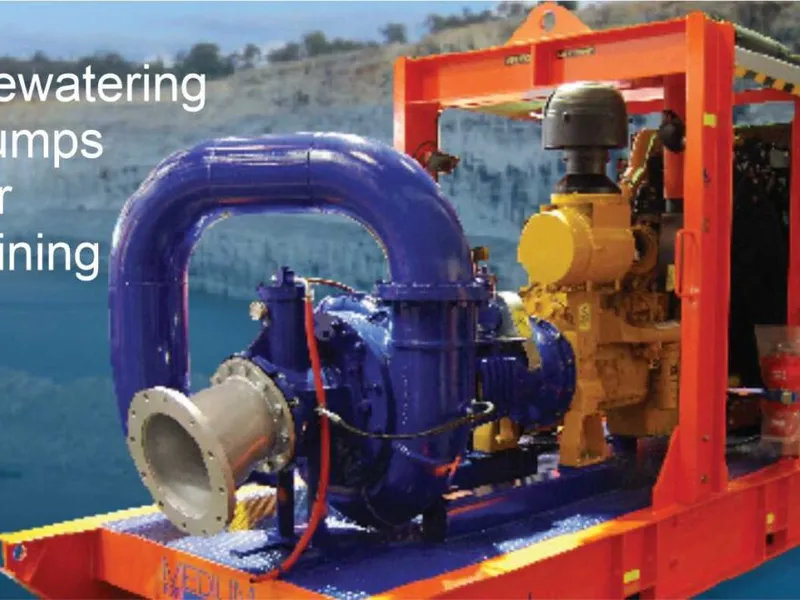 Dewatering pump at a construction site