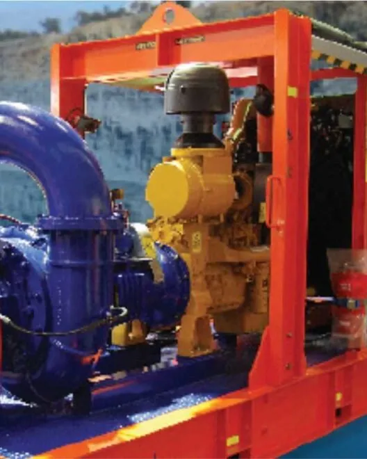 Dewatering pumps at a construction site